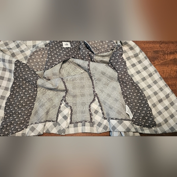 Cabi #5292 Valentina Plaid Black Gray Notch Collar Blazer Jacket Size 0 - Picture 13 of 16